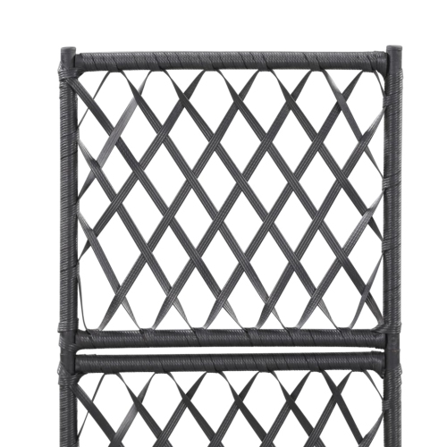 vidaXL Trellis Raised Bed with 1 Pot 30x30x107 cm Poly Rattan Black