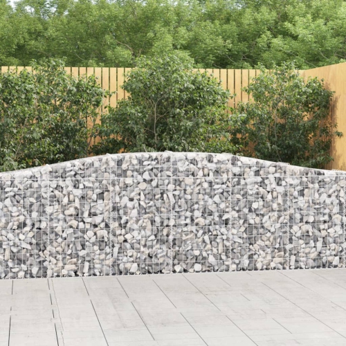 vidaXL Arched Gabion Basket 400x30x80/100 cm Galvanised Iron