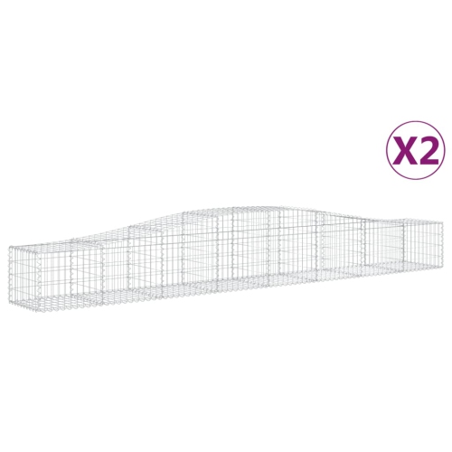 VIDAXL  Arched Gabion Baskets 2 PCs 400X50X40/60 Cm Galvanised Iron