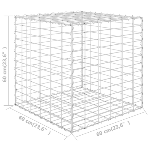 vidaXL Cube Gabion Raised Bed Steel Wire 23.6"x23.6"x23.6"