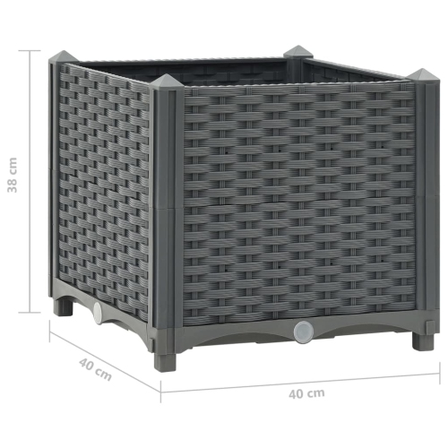 vidaXL Raised Bed 15.7"x15.7"x15" Polypropylene