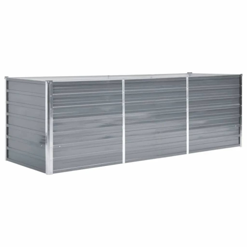 VIDAXL  Garden Raised Bed Galvanized Steel 94.5"x31.5"x31.3" In Gray