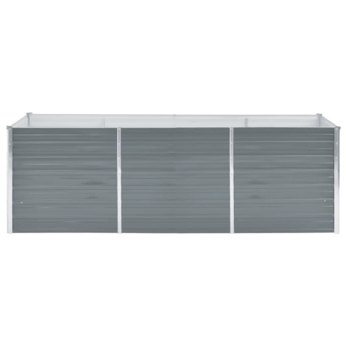 vidaXL Garden Raised Bed Galvanized Steel 94.5"x31.5"x31.3" Gray