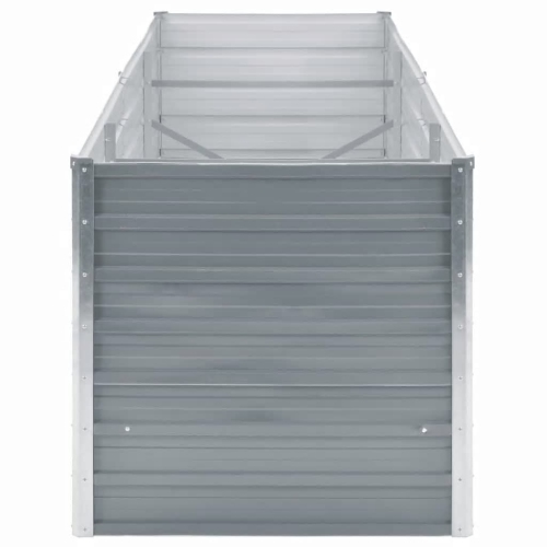 vidaXL Garden Raised Bed Galvanized Steel 94.5"x31.5"x31.3" Gray
