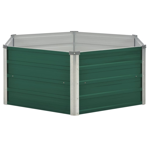 vidaXL Raised Garden Bed 50.8"x50.8"x18.1" Galvanized Steel Green