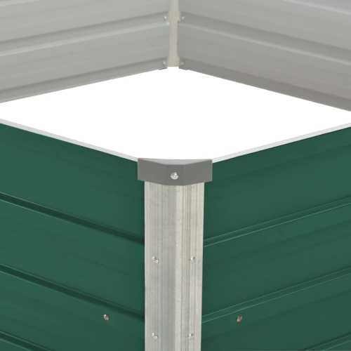 vidaXL Raised Garden Bed 50.8"x50.8"x18.1" Galvanized Steel Green