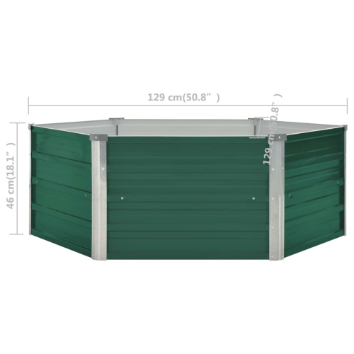 vidaXL Raised Garden Bed 50.8"x50.8"x18.1" Galvanized Steel Green