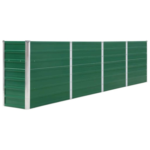 VIDAXL  Garden Raised Bed Galvanized Steel, Planter, Weather-Resistant, Green, 126"x15.7"x30.3"