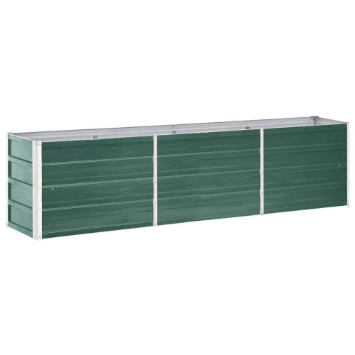 VIDAXL  Garden Raised Bed Galvanized Steel, Planter, Weather-Resistant, Green, 94.5"x15.7"x17.7"