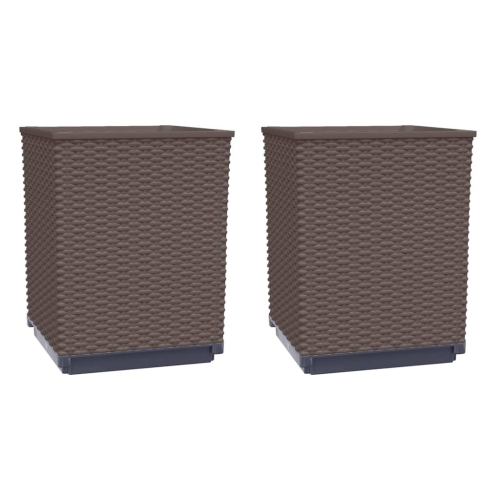 VIDAXL  Planters 2 PCs 30X30X37 Cm Polypropylene In Brown