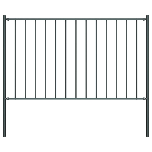 vidaXL Fence Panel with Posts Powder-coated Steel 1.81x1 m Anthracite