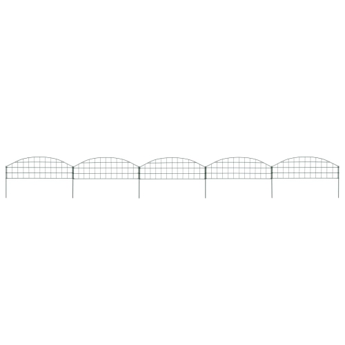 VIDAXL  Arched Garden Fence Set 77.3X26 Cm Green