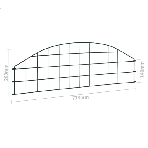 vidaXL Arched Garden Fence Set 77.3x26 cm Green
