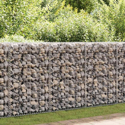 vidaXL Gabion Basket with Lids, Gabion Wall for Garden, Lawn, Galvanized Steel 39.4x39.4x11.8 Inches