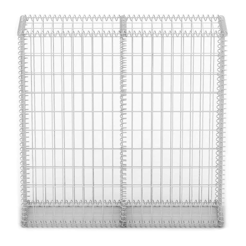 vidaXL Gabion Basket with Lids, Gabion Wall for Garden, Lawn, Galvanized Steel 39.4x39.4x11.8 Inches