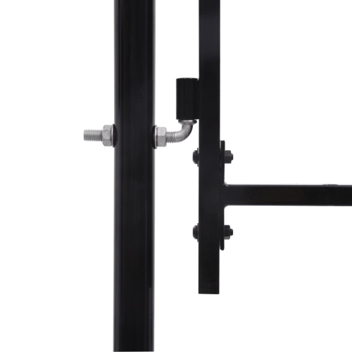 vidaXL Fence Gate Single Door with Spike Top Steel 39.4"x39.4" Black