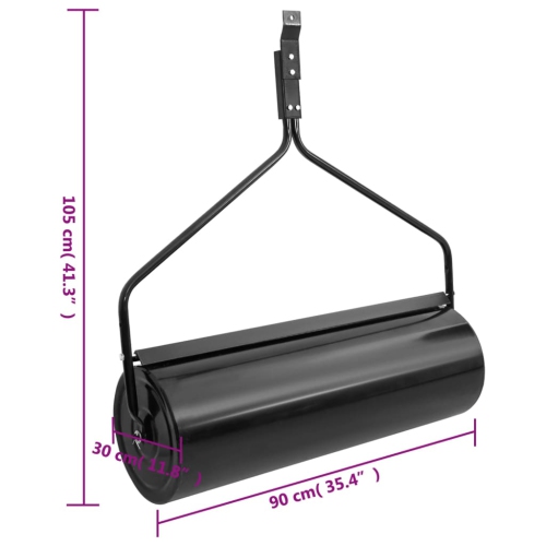 vidaXL Garden Lawn Roller Push Black 63 L Iron