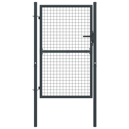 VisdaXL Mesh Garden Gate en acier galvanisé 39,4 x x78,7 po, gris
