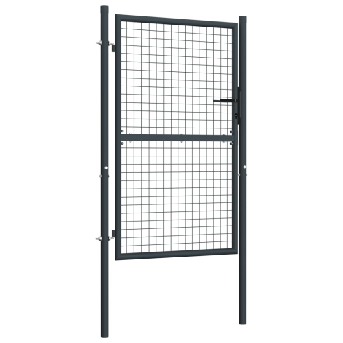 VisdaXL Mesh Garden Gate en acier galvanisé 39,4 x x78,7 po, gris