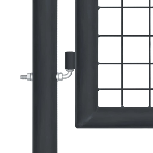 VisdaXL Mesh Garden Gate en acier galvanisé 39,4 x x78,7 po, gris