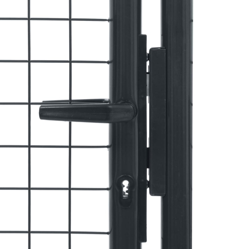 VisdaXL Mesh Garden Gate en acier galvanisé 39,4 x x78,7 po, gris