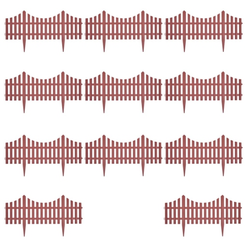 Séparateurs de pelouse 10 m, brun, 17 pces
