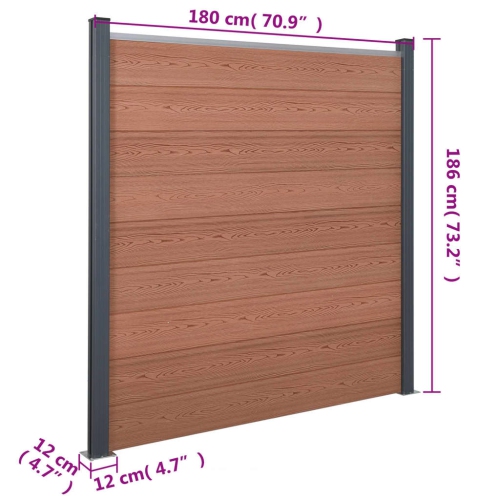 vidaXL Fence Panel Set Brown 180x186 cm WPC