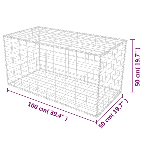 vidaXL Gabion Basket, Galvanized-Steel Gabion Wall/ Cage, High Load Capacity, 39.4''x19.7x19.7''