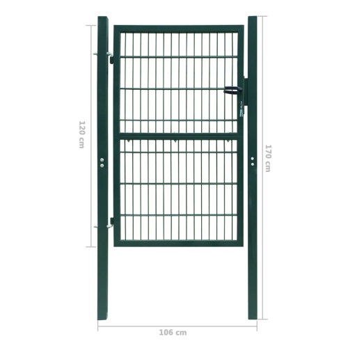 vidaXL 2D Fence Gate Green 41.7" x 66.9"
