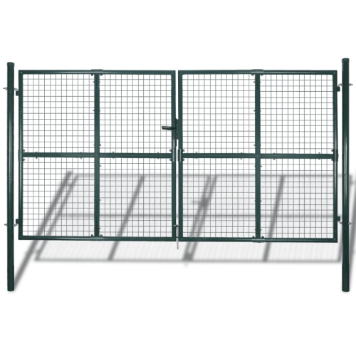 VIDAXL  Double Door Fence Gate 300X150 Cm Powder-Coated Steel