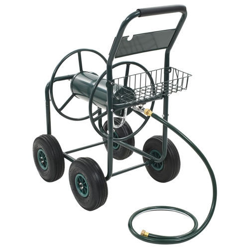vidaXL Garden Hose Trolley with 1/2" Hose Connector 246ft Steel
