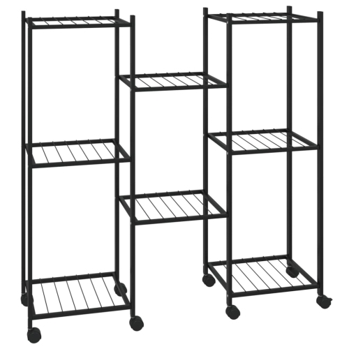 VIDAXL  Flower Stand With Wheels 83X25X83.5 Cm Iron In Black