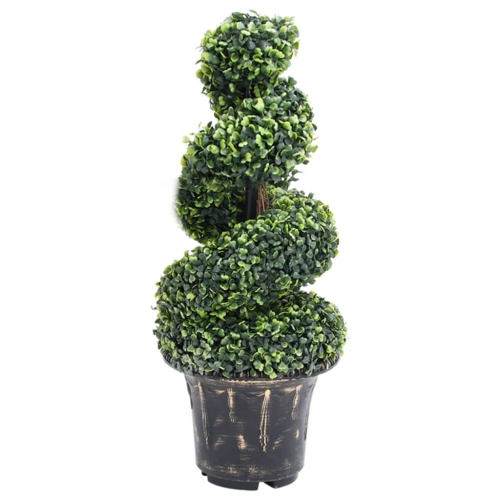 VIDAXL  Artificial Boxwood Spiral Plant With Pot 89 Cm In Green