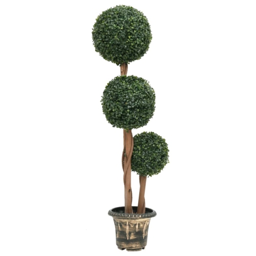 VIDAXL  Artificial Boxwood Plant With Pot Ball Shaped 119 Cm In Green