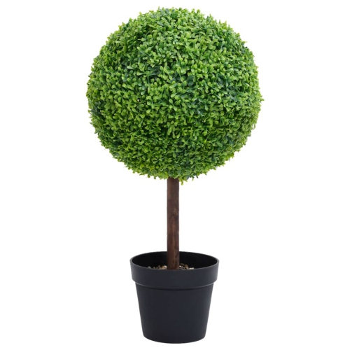 VIDAXL  Artificial Boxwood Plant With Pot Ball Shaped Green 71 Cm