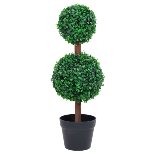 VIDAXL  Artificial Boxwood Plant With Pot Ball Shaped Green 60 Cm