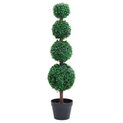 VIDAXL  Artificial Boxwood Plant With Pot Ball Shaped Green 90 Cm