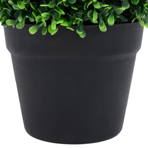 vidaXL Artificial Boxwood Plants 2 pcs with Pots Ball Shaped Green 37 cm