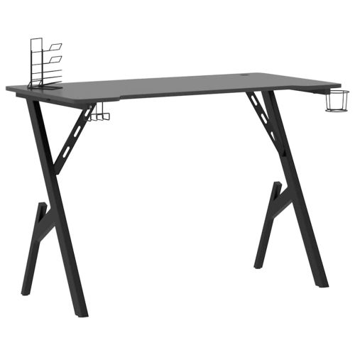 vidaXL 43 Inch Gaming Desk with Y-Shaped Legs, Ergonomic Computer Desk, Sturdy PC Desk for Gamers
