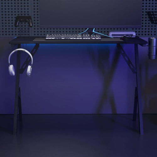 vidaXL 43 Inch Gaming Desk with Y-Shaped Legs, Ergonomic Computer Desk, Sturdy PC Desk for Gamers