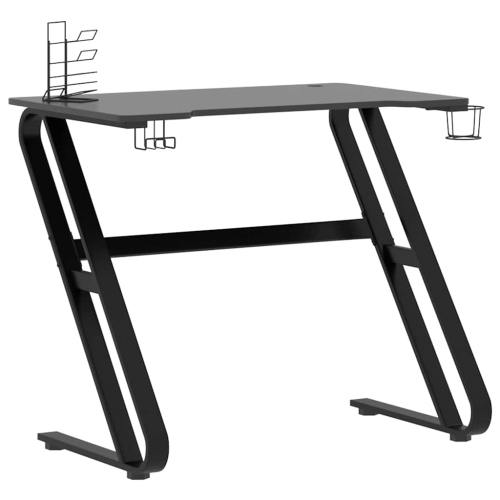vidaXL 35 Inch Gaming Desk with ZZ-Shaped Legs, Ergonomic Computer Desk, Sturdy PC Desk for Gamers