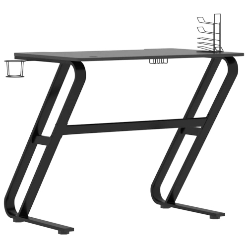 vidaXL 35 Inch Gaming Desk with ZZ-Shaped Legs, Ergonomic Computer Desk, Sturdy PC Desk for Gamers