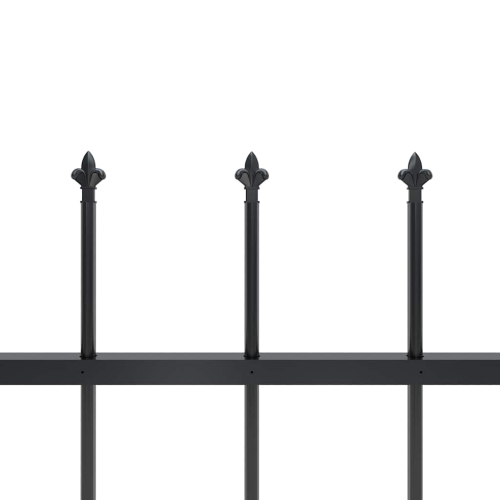 vidaXL Garden Fence with Spear Top Steel 181x80 cm Black