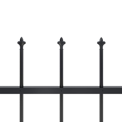 vidaXL Garden Fence with Spear Top Steel 1426x150 cm Black