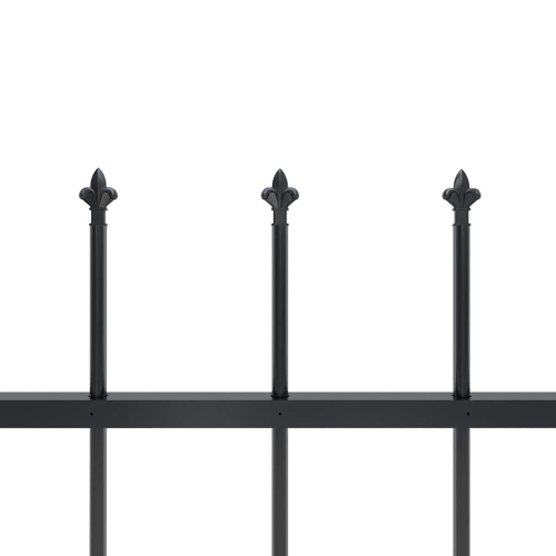 vidaXL Garden Fence with Spear Top Steel 359x80 cm Black