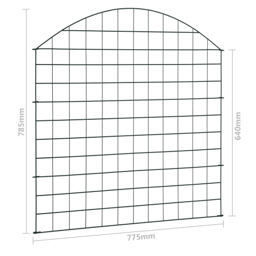 vidaXL Arched Garden Fence Set 77.5x78.5 cm Green