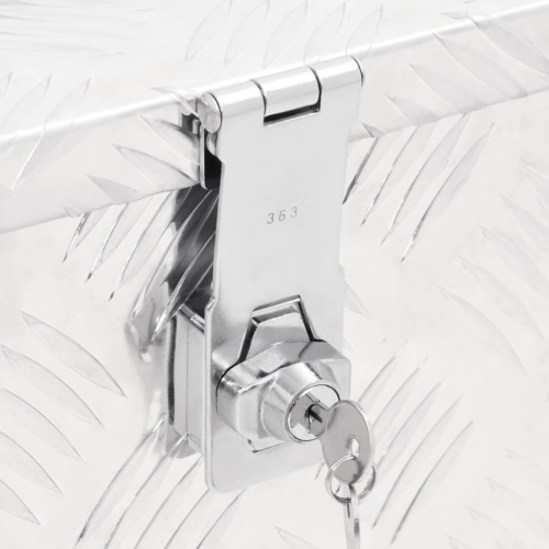 Boîte de rangement vidaXL en aluminium argenté 50 x 15 x 20,5