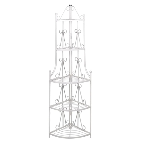 VIDAXL  Corner Plant Rack In White