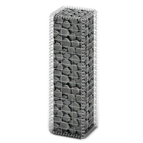 vidaXL Gabion Basket with Lids, Gabion Wall for Garden, Lawn, Galvanized Steel 39.4x11.8x11.8 Inches
