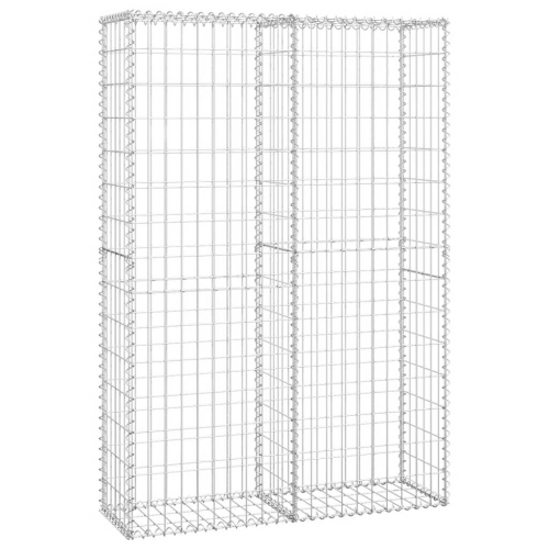 VIDAXL  Gabion Basket With Lids, Gabion Wall for Garden, Lawn, Galvanized Steel 59.1X39.4X11.8 Inches